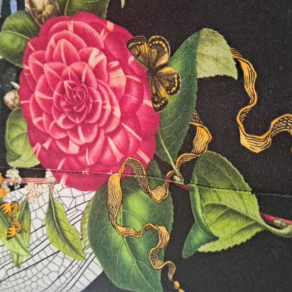 Adriana Barra Linen Floral Flare Pant with pockets and permanent seams EUC sz40 - Picture 4 of 13